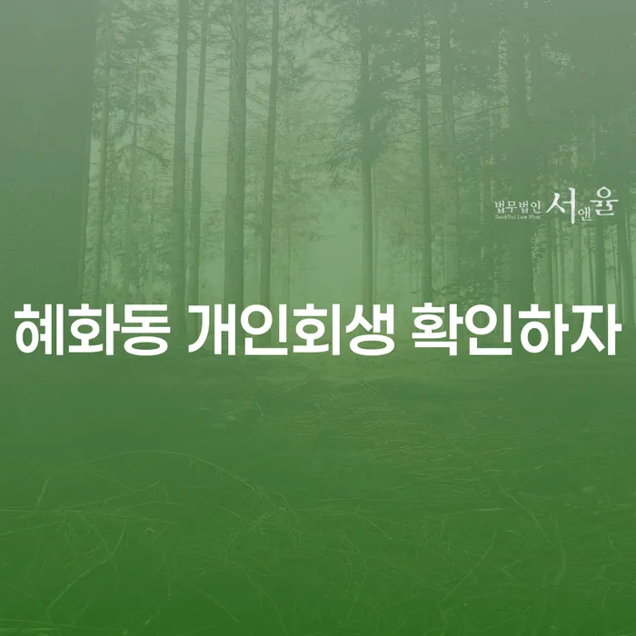 혜화동 개인회생 확인하자