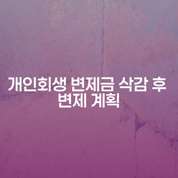 개인회생 변제금 삭감 후 변제 계획, 어떻게 해야 할까요?