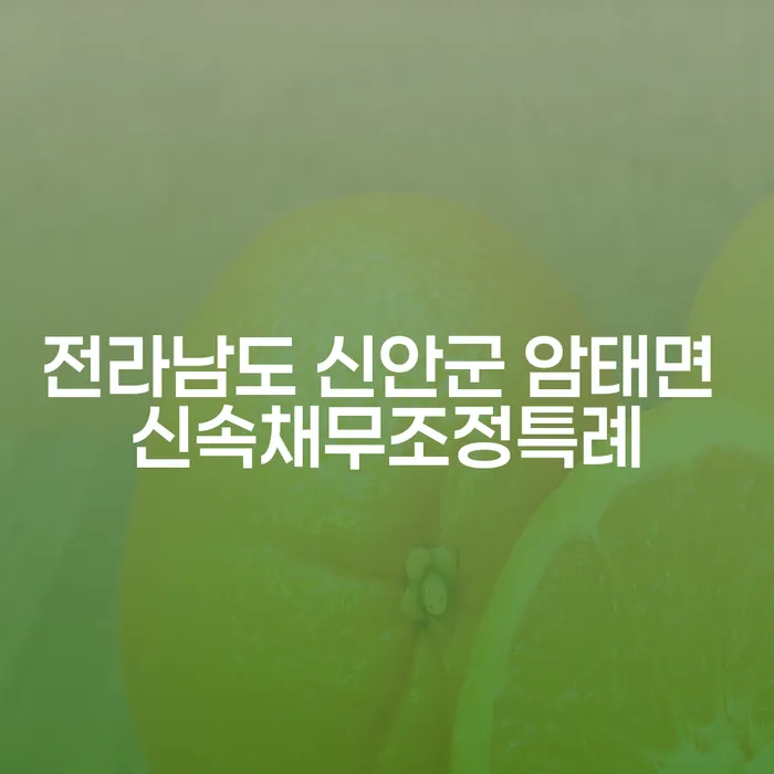 전라남도 신안군 암태면 신속채무조정특례, 왜 신청해야 할까요?